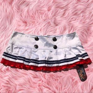 NWT Living Dead Souls White Sailor Skirt Lingerie